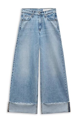 Rag & Bone Sofie High Rise Wide Leg Cuffed Jeans in Mari