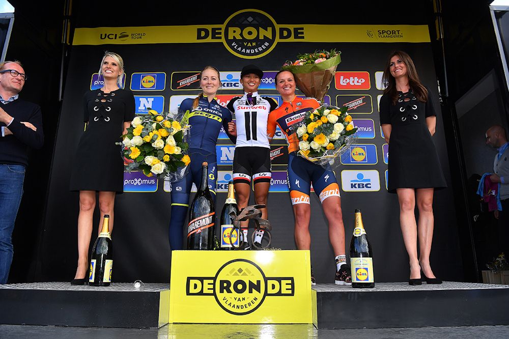 The 2o17 Tour of Flanders podium