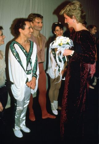 Diana, Princes Of Wales, Meeting Ballet Dancer Wayne Sleep At Sadler's Wells Theatre