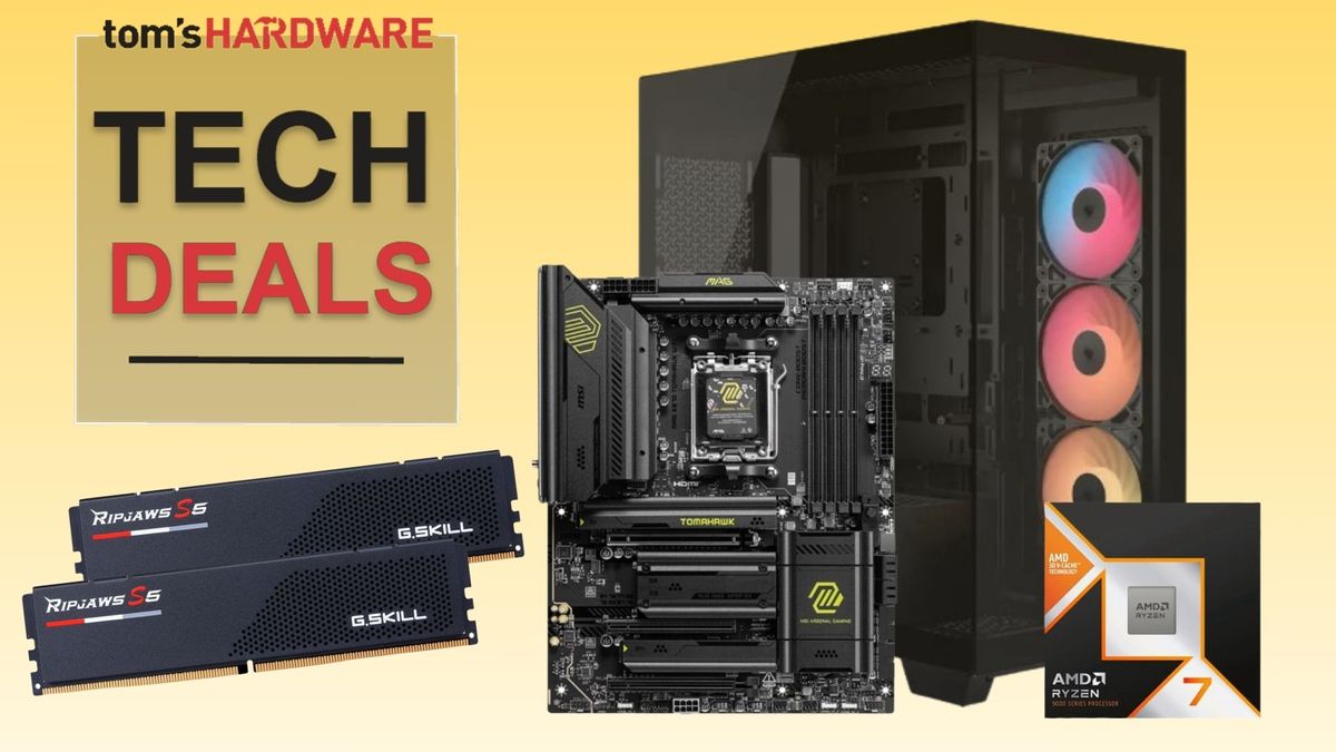 Astonishing bundle makes 64GB of DDR5 RAM just $216, $100 cheaper than 32GB — get a 9800X3D, G.Skill Ripjaws S5 DDR5-6000 RAM, case, motherboard, and CPU cooler for just $999