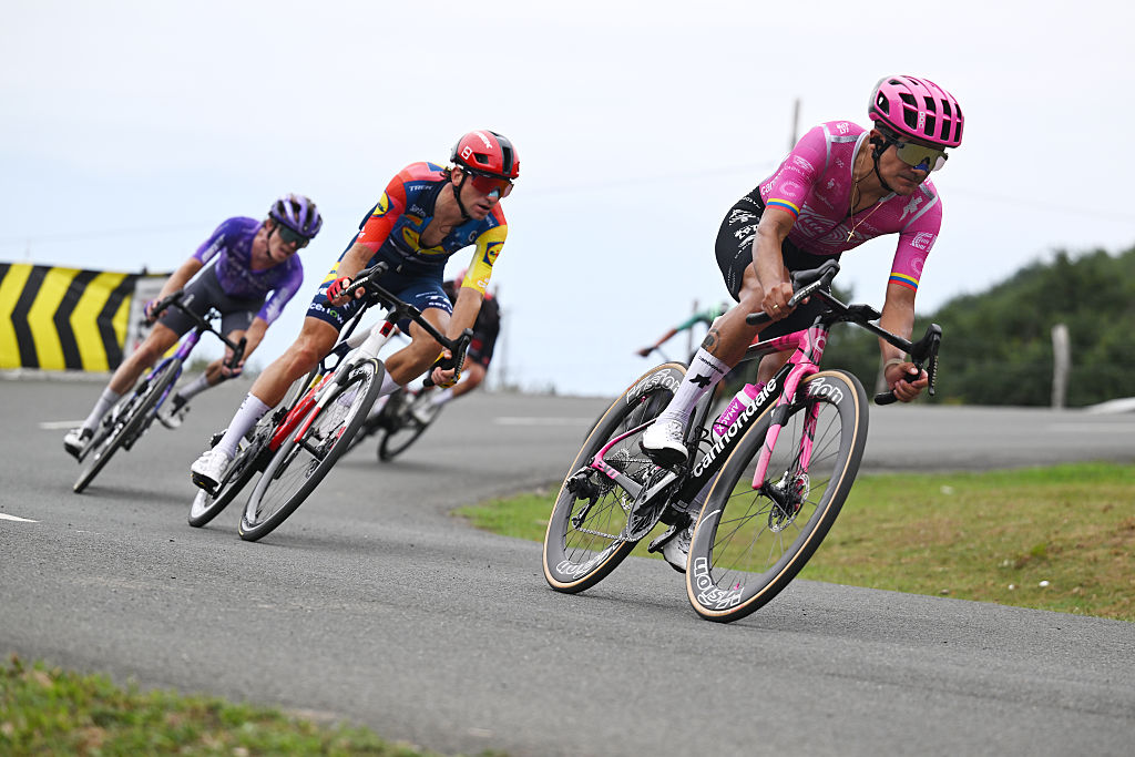 Richard Carapaz (EF Education - EasyPost) during the 2026 Donostia San Sebastian Klasikoa in San Sebastian, Spain. (Photo by Antonio Baixauli/Getty Images)