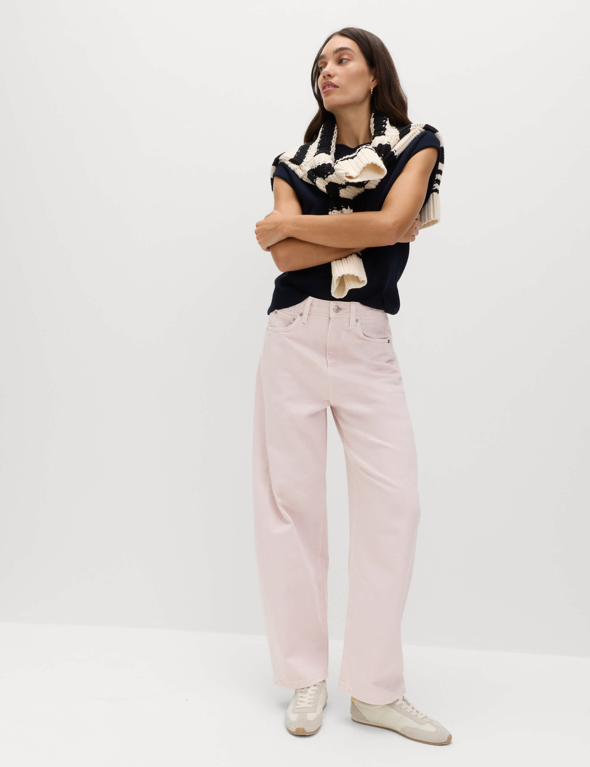 mid rise barrel jeans