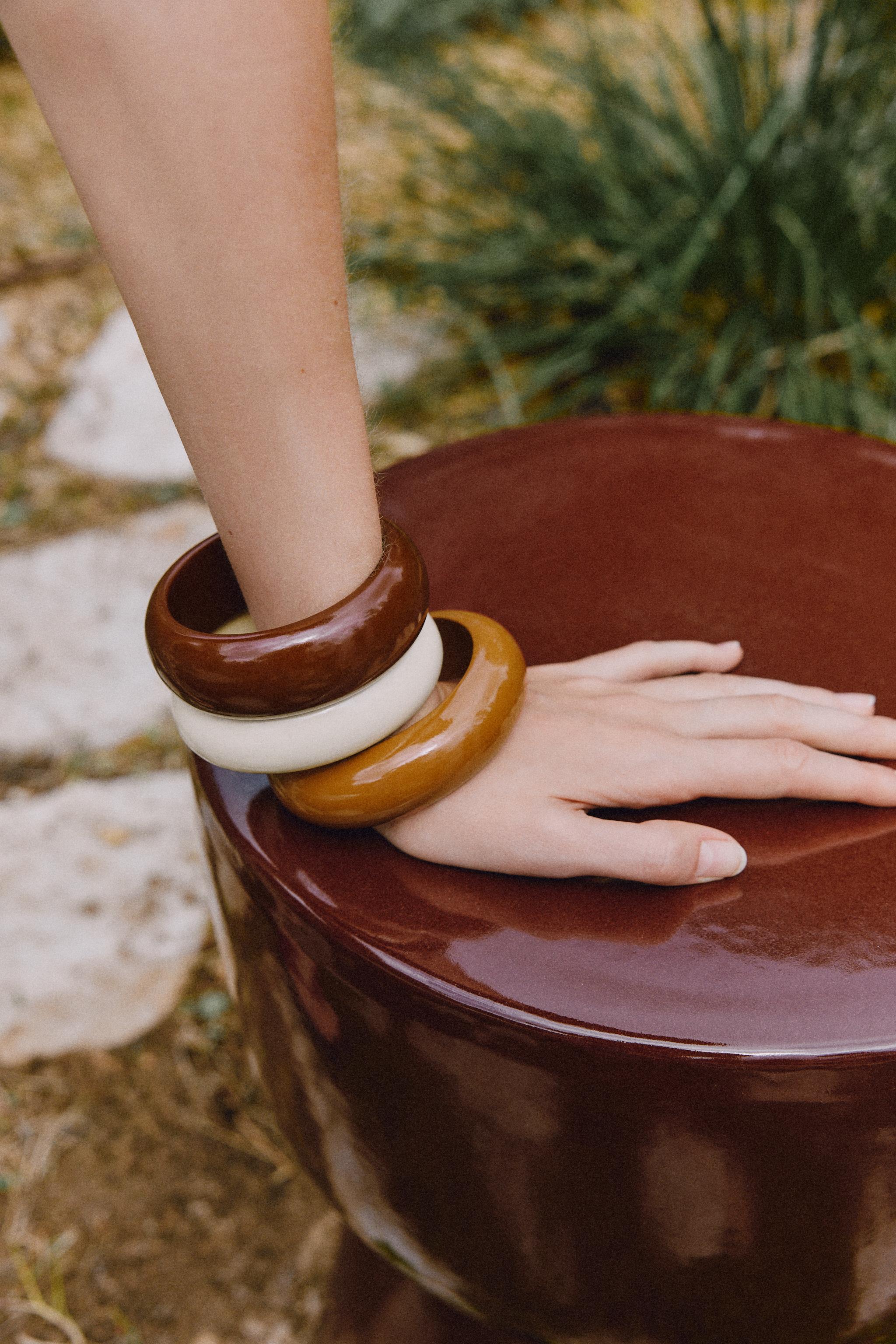 Pack of 3 Wood and Resin Bracelets