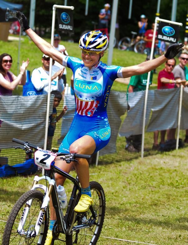 Georgia Gould (Luna Pro Team) crosses the line alone