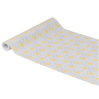 printed yellow with white wallpaper roll