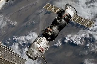 Russia’s Pirs docking compartment, attached to the Progress MS-16 cargo spacecraft, is seen departing from the International Space Station, headed for a destructive reentry on July 26, 2021.