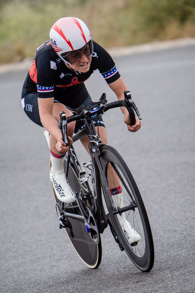Ruth Winder (Northstar Development) heading into the finish in sixth place