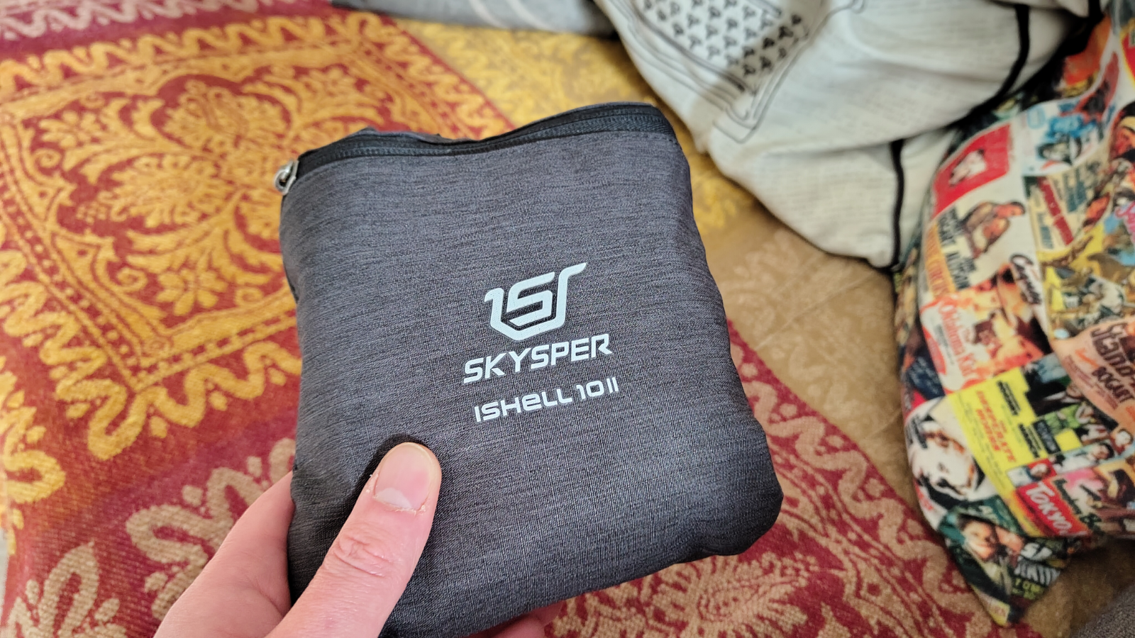 The Skysper foldable backpack in hand