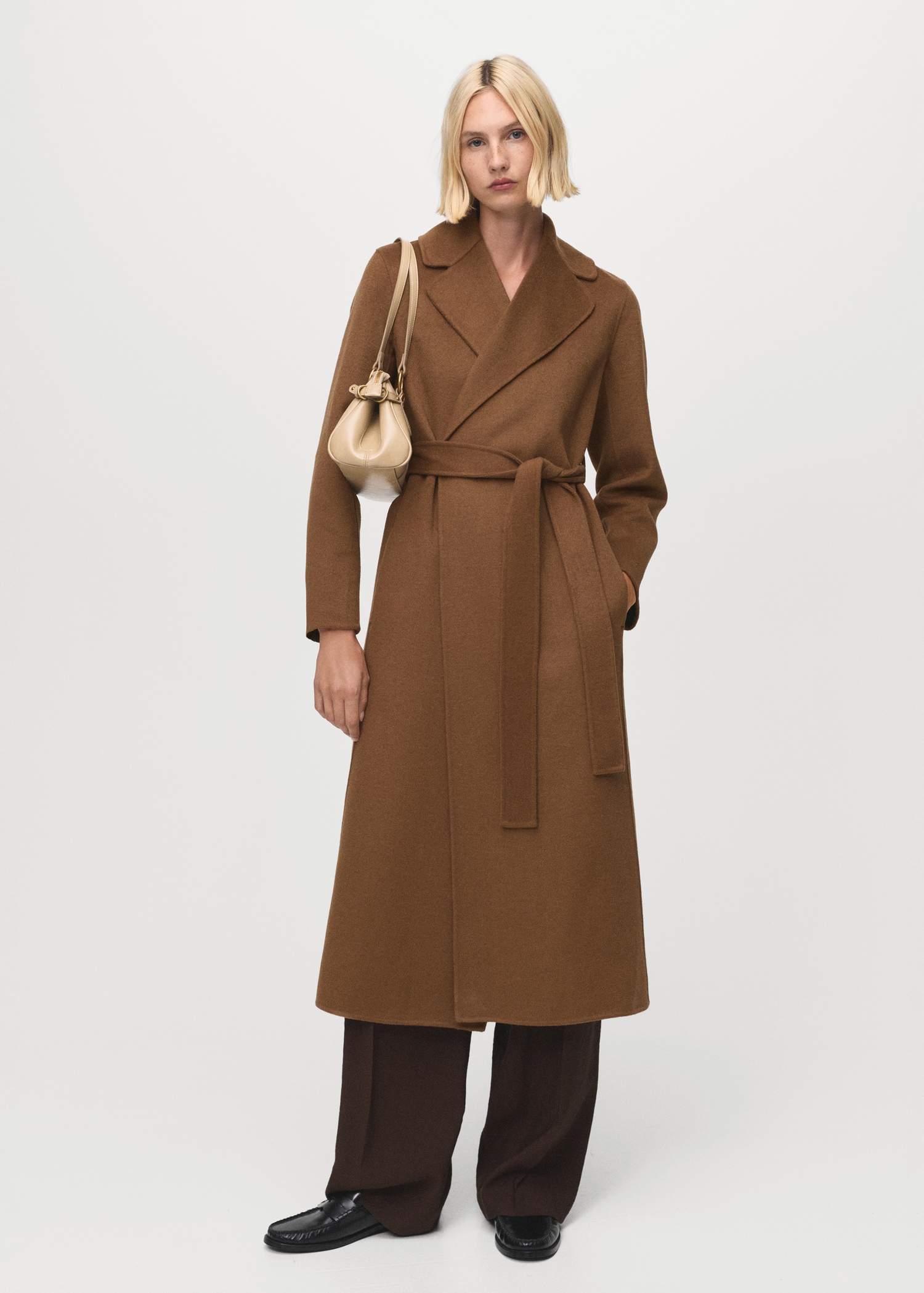 Handmade Wool Coat With Belt - Women | Mango Usa