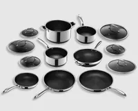 HexClad 13 pc Hybrid Cookware Set w/ Lids HexClad 13 pc Hybrid Cookware Set w/ Lids