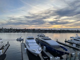 Sunset over the water at Balboa Bay Resort