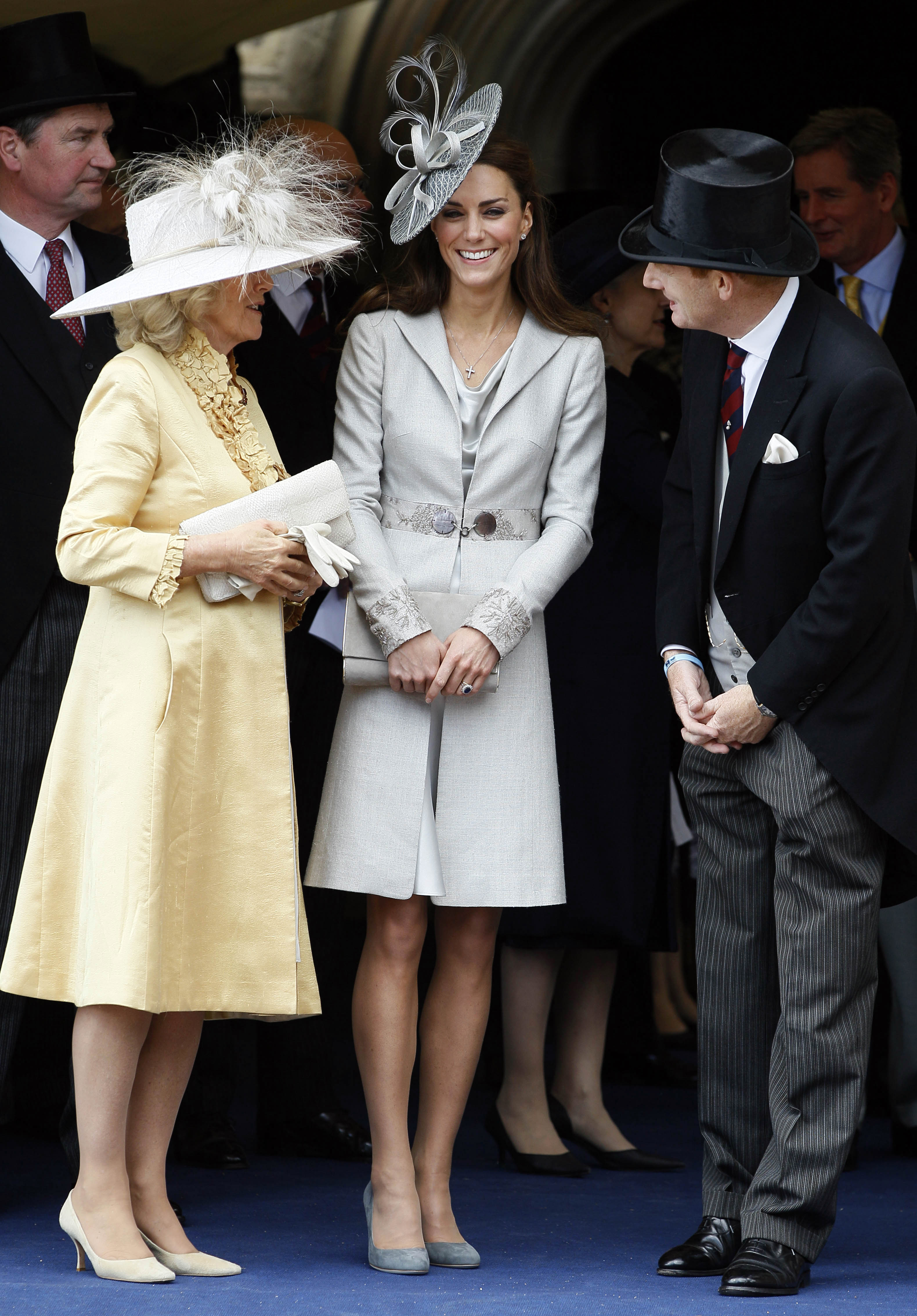 Princess Kate and Queen Camilla laughing on Garter Day 2011