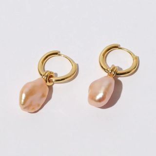 pearl drop earrings with hoops