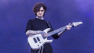 American guitarist Tim Henson of the band Polyphia performs live on stage at the annual Rock Am Ring festival at Nuerburgring on June 09, 2024 in Nuerburg, Germany