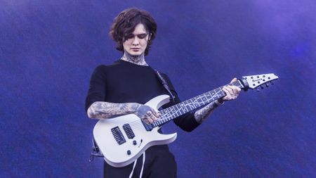 American guitarist Tim Henson of the band Polyphia performs live on stage at the annual Rock Am Ring festival at Nuerburgring on June 09, 2024 in Nuerburg, Germany