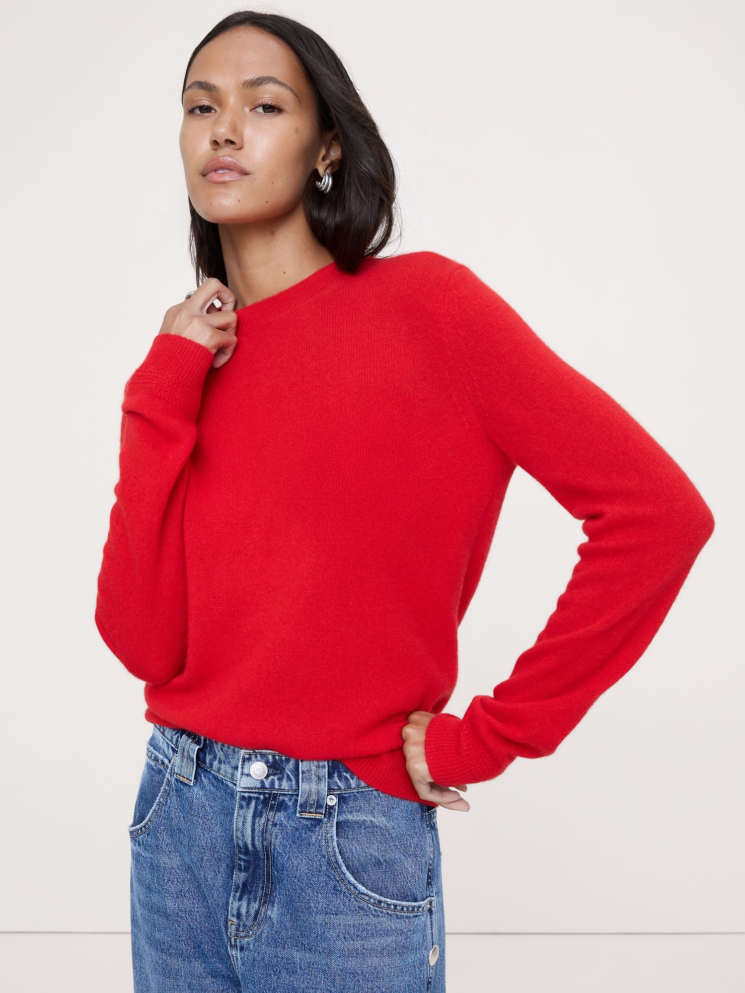 Lightweight Cashmere Crew-Neck Sweater