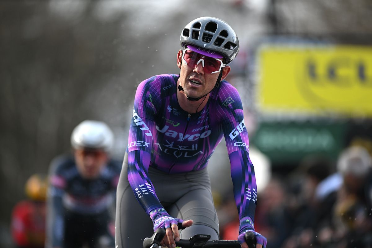 LA LOGE DES GARDES, FRANCE - MARCH 12: Ben Oâ€™connor of Australia and Team Jayco AlUla crosses the finish line during the 83rd Paris - Nice 2025, Stage 4 a 163.4km stage from Vichy to La Loge des Gardes 1078m / #UCIWT / on March 12, 2025 in La Loge des Gardes, France. (Photo by Dario Belingheri/Getty Images)