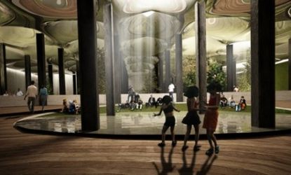 RAAD Studio designed this plan to turn an abandoned underground trolley terminal in New York City into a subterranean park.