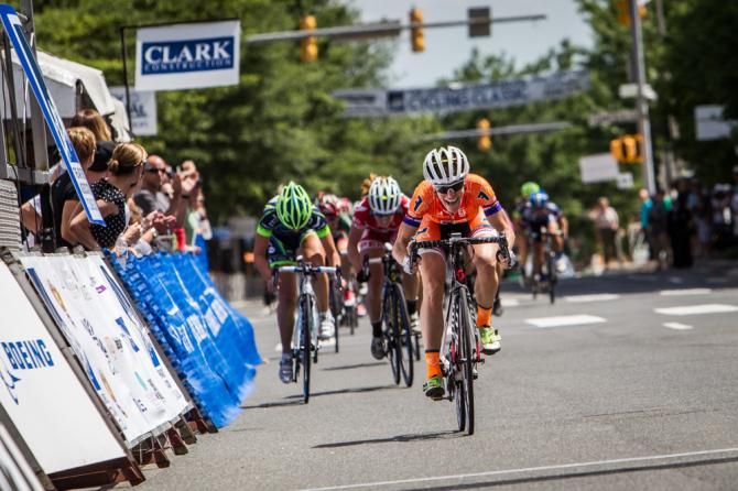 Tina Pic (Fearless Femme) drives to the line.