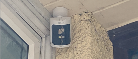 Swann 650 porch camera mounted in a corner