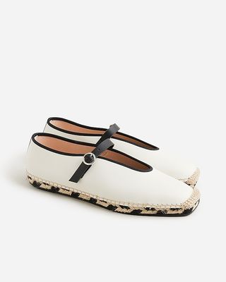 Made-In-Spain Mary Jane Espadrilles in Leather