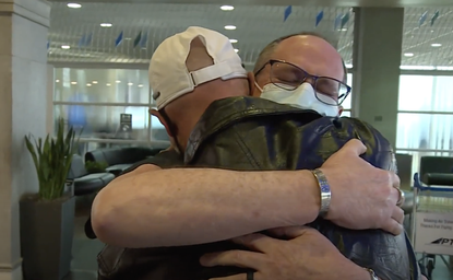 Brothers Martin Hauser and Joe Shaw meet for the first time.