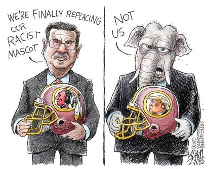 Political Cartoon U.S. Trump Redskins name change GOP