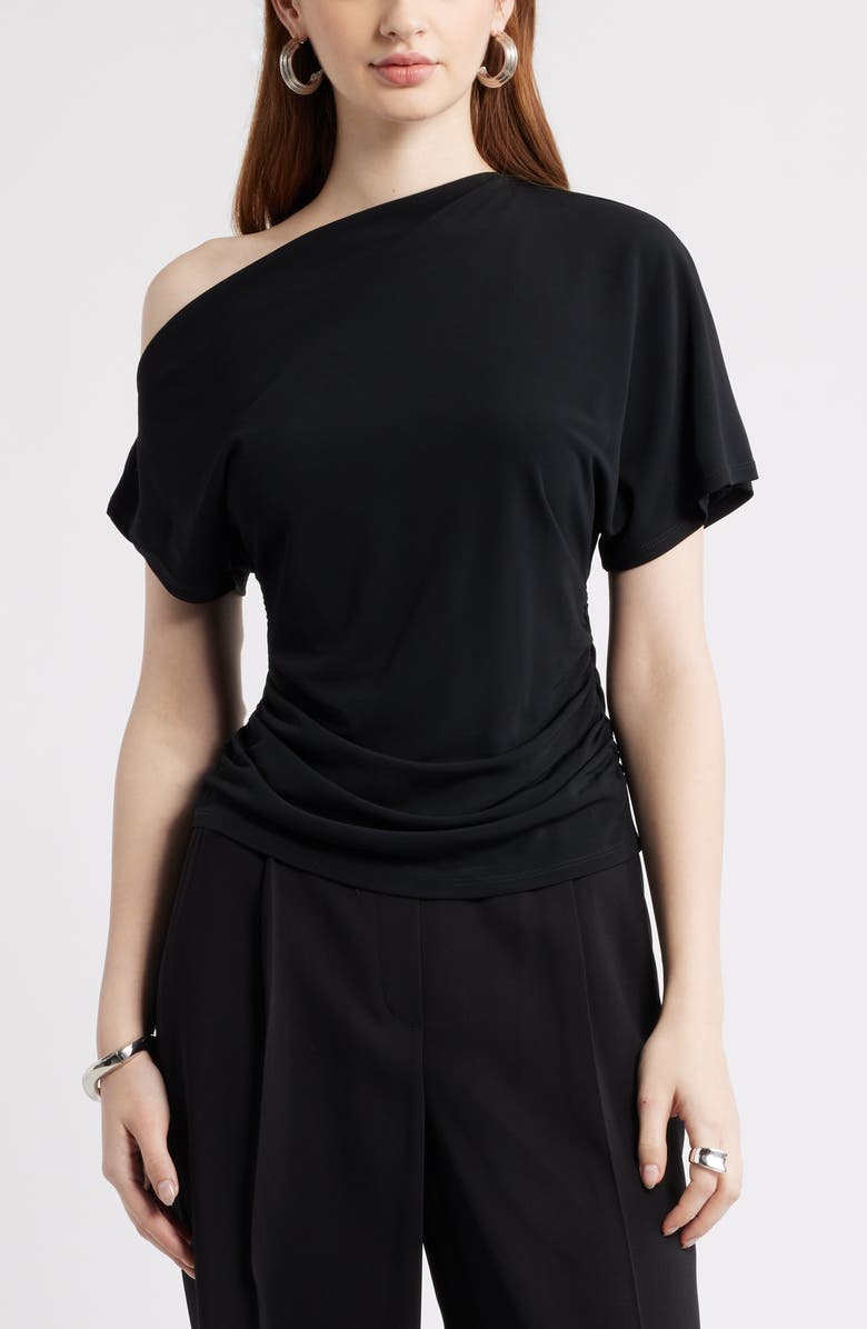 One Shoulder Drape Knit Top
