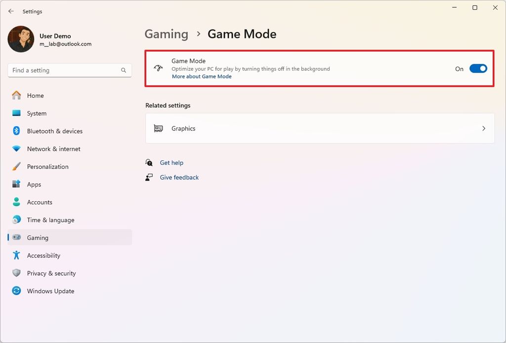 Enable Game Mode on Windows 11