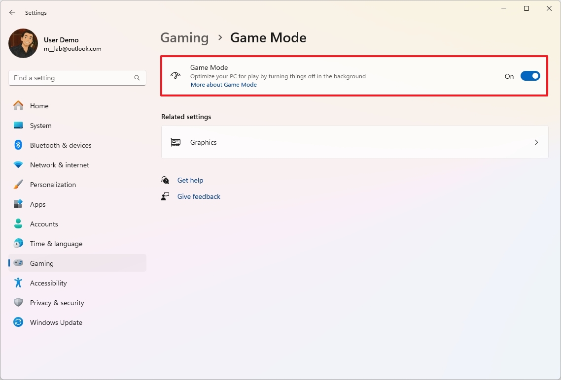 Enable Game Mode on Windows 11