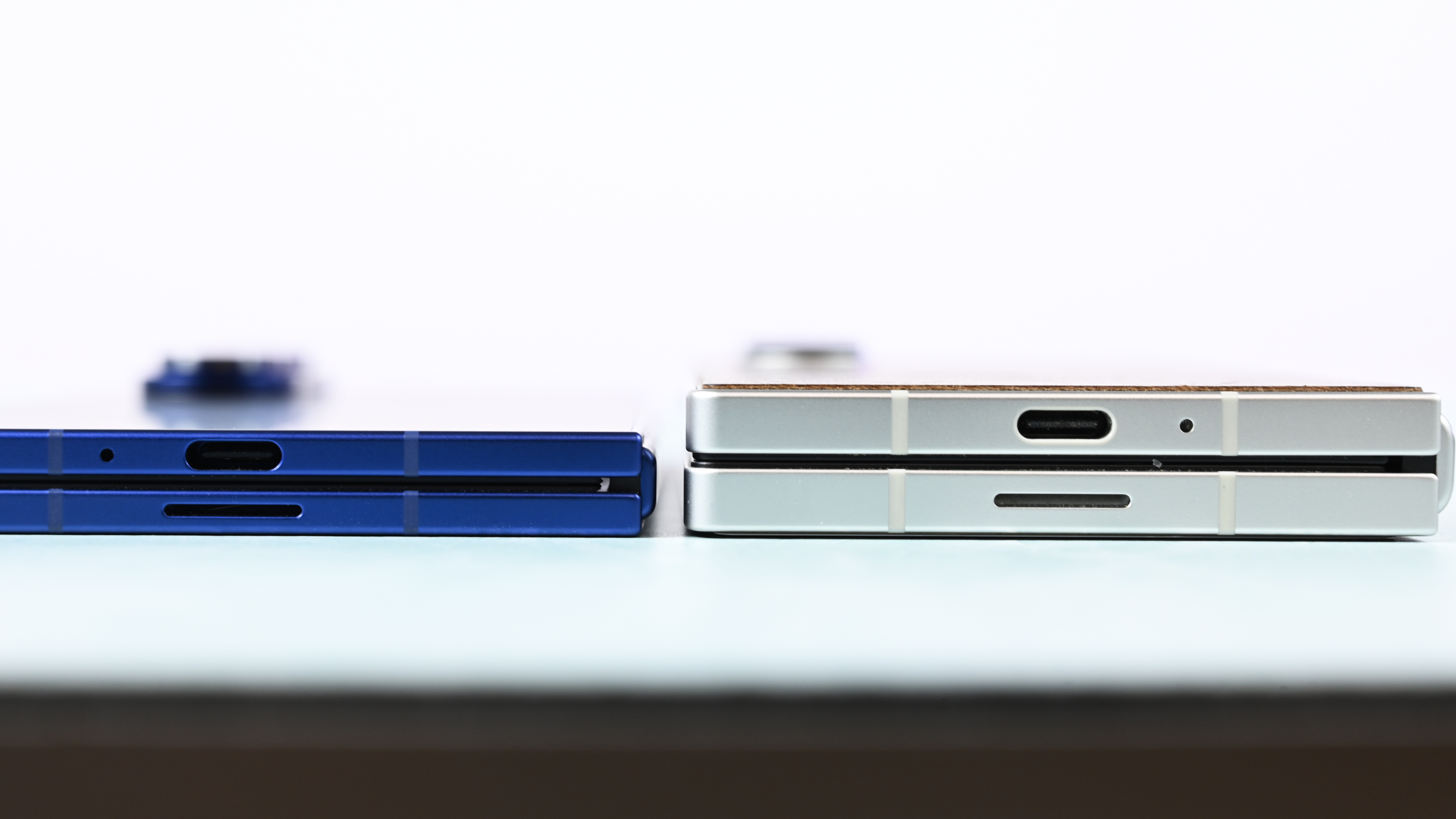 The 2025 Samsung Galaxy Z Fold 7 pictured in a hands-on review and comparison to other Samsung phones.