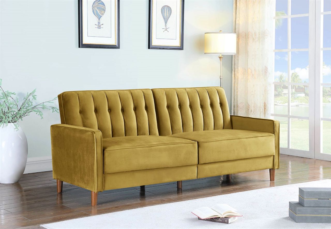 yellow sofa bed 