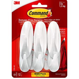 Command Medium Designer Hooks, White