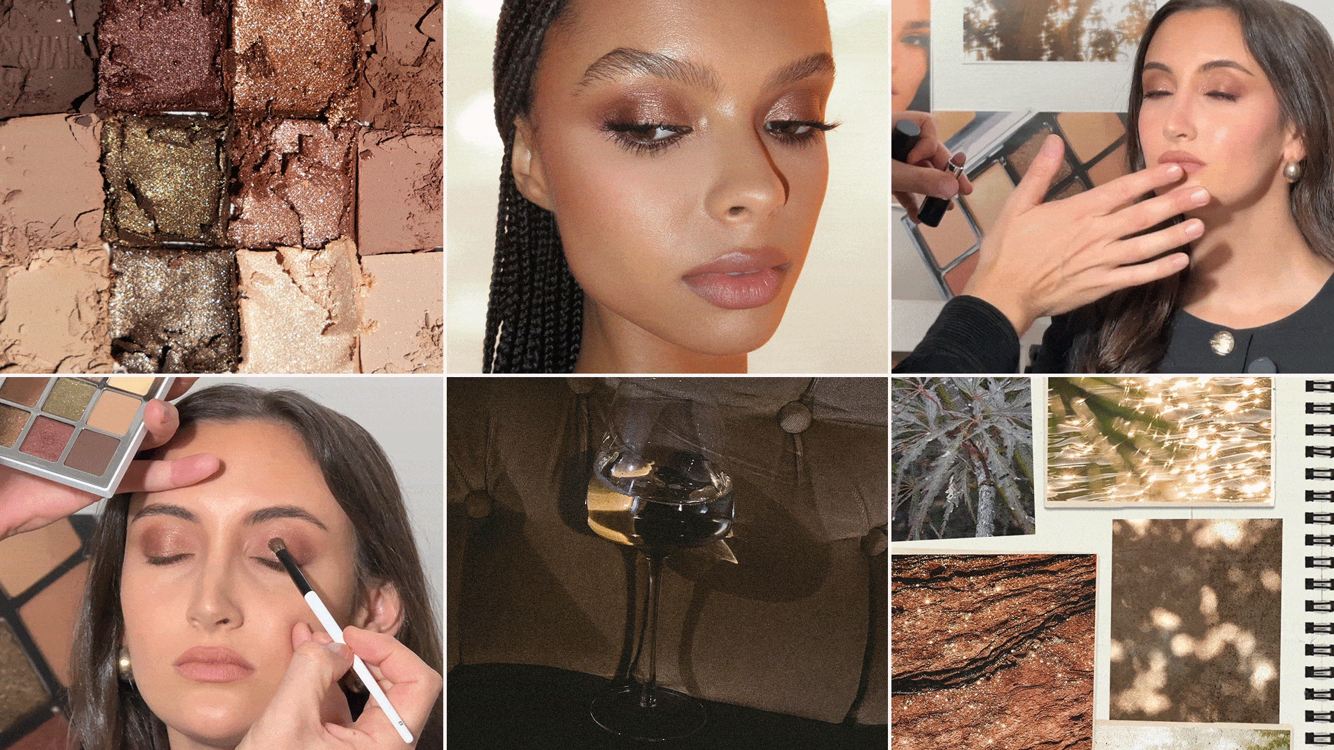 A holiday-inspired collage of aesthetic photos, makeup inspiration, and clips ofBest Knockoff Luxury Clothing
 associate beauty editor Alyssa Brascia getting her makeup done by Makeup by Mario founder Mario Dedivanovic. 
