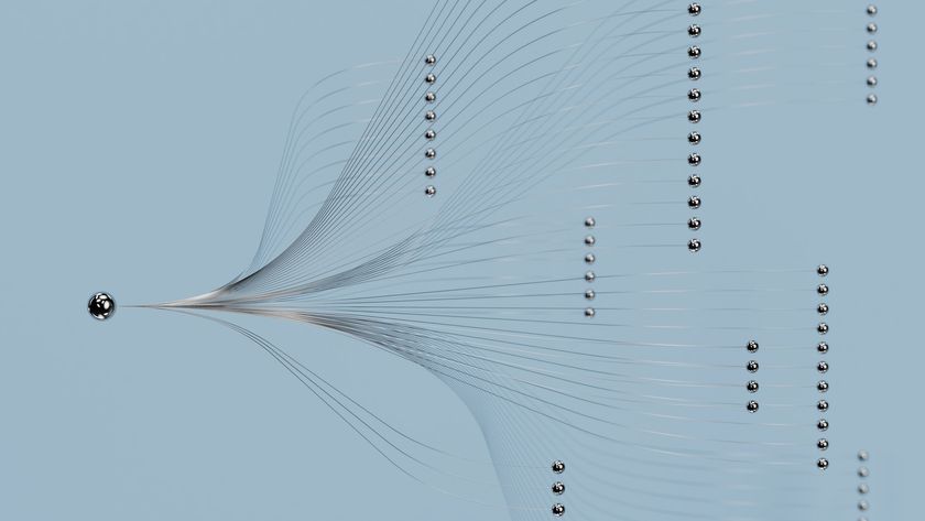 An abstract illustration showing a silvery material branching off into many different paths