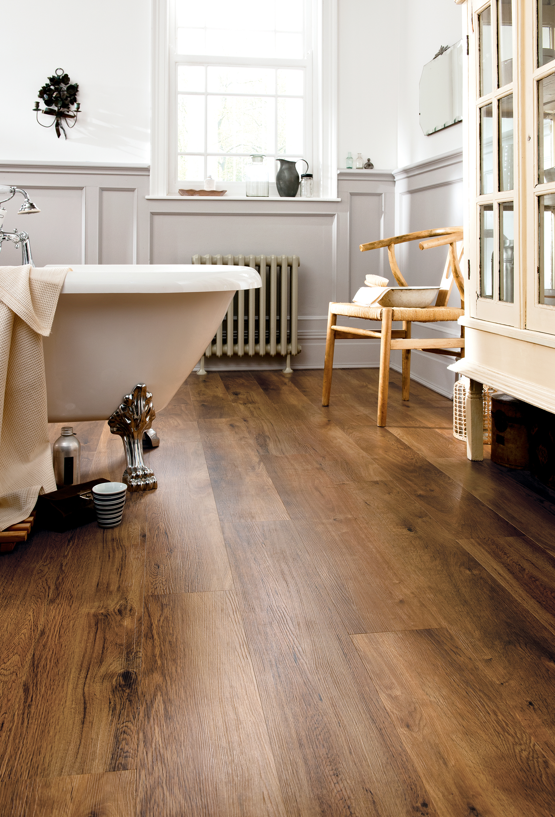 traditional bathroom ideas - wood-look karndean flooring