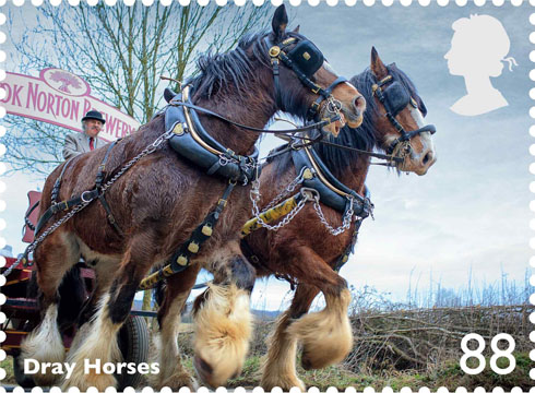 Dray Horses Stamp