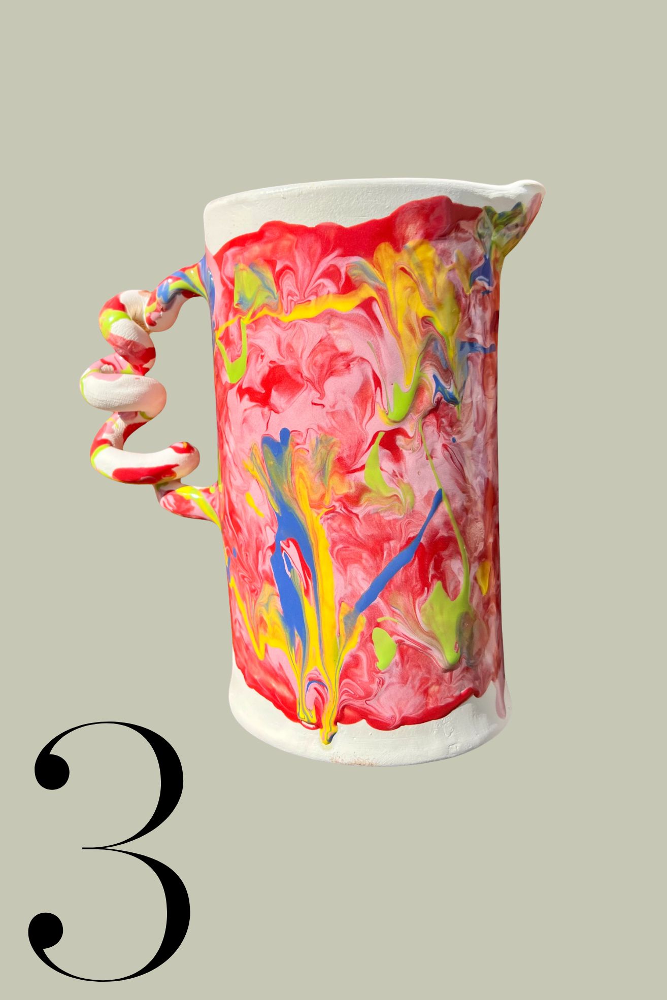 Harlie Brown Ceramics, Melted Marble Wiggle Jug