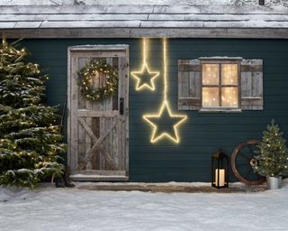 hanging star Christmas lights from lights4fun