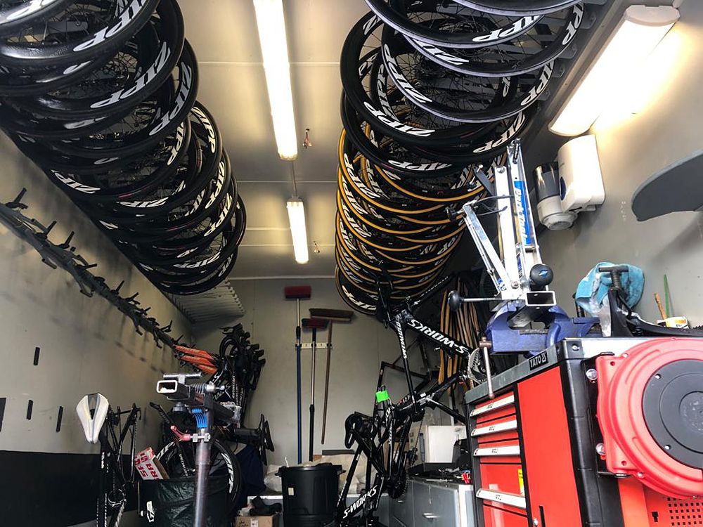 Boels Dolmans 2020 team presentation - inside the mechanic's truck