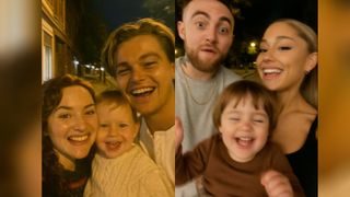 AI generated images of celebrities posing with ficitonal children.