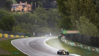 Max Verstappen (1) with the Oracle Red Bull Racing RB18 Honda on track during practice 1 ahead of the Emilia Romagna F1 Grand Prix at Autodromo Enzo e Dino Ferrari on April 22, 2022 in Imola, Italy