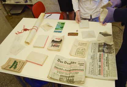 The contents of a Nazi-era time capsule. 