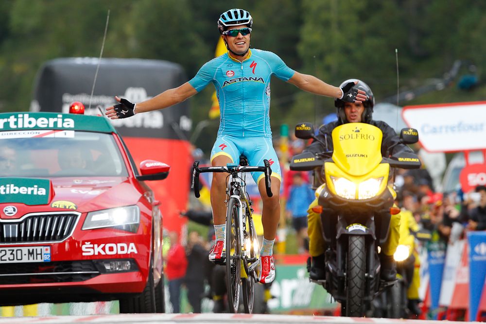 Mikel Landa (Astana) wins stage 11 at the 2015 Vuelta a Espana.