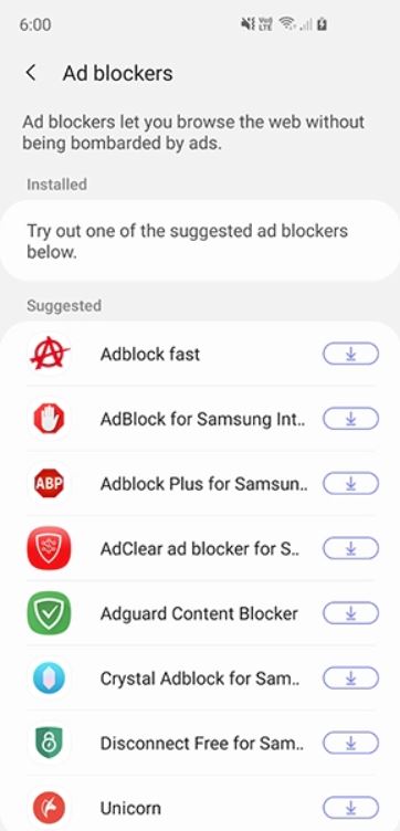 Как отключить рекламу в интернете Samsung