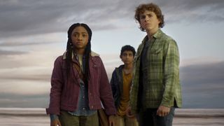 Annabeth, Grover, and Percy look into the distance in Percy Jackson and the Olympians' TV show