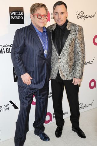 Elton John And David Furnish At The Oscars After Parties