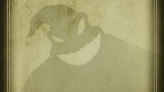 Disney Villainous: Filled With Fright artwork with Oogie Boogie in silhouette