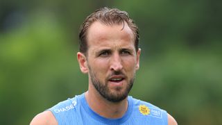 Harry Kane trains alongside his England teammates on June 02, 2026 in Palm Beach Gardens, Florida.
