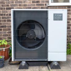 heat pump on the exterior of home